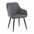 Esszimmerstühle – 6er-Set, gepolstert, mit Armlehnen, mit Rückenlehne, Dunkelgrau, für Esszimmer, Küche und Wohnzimmer