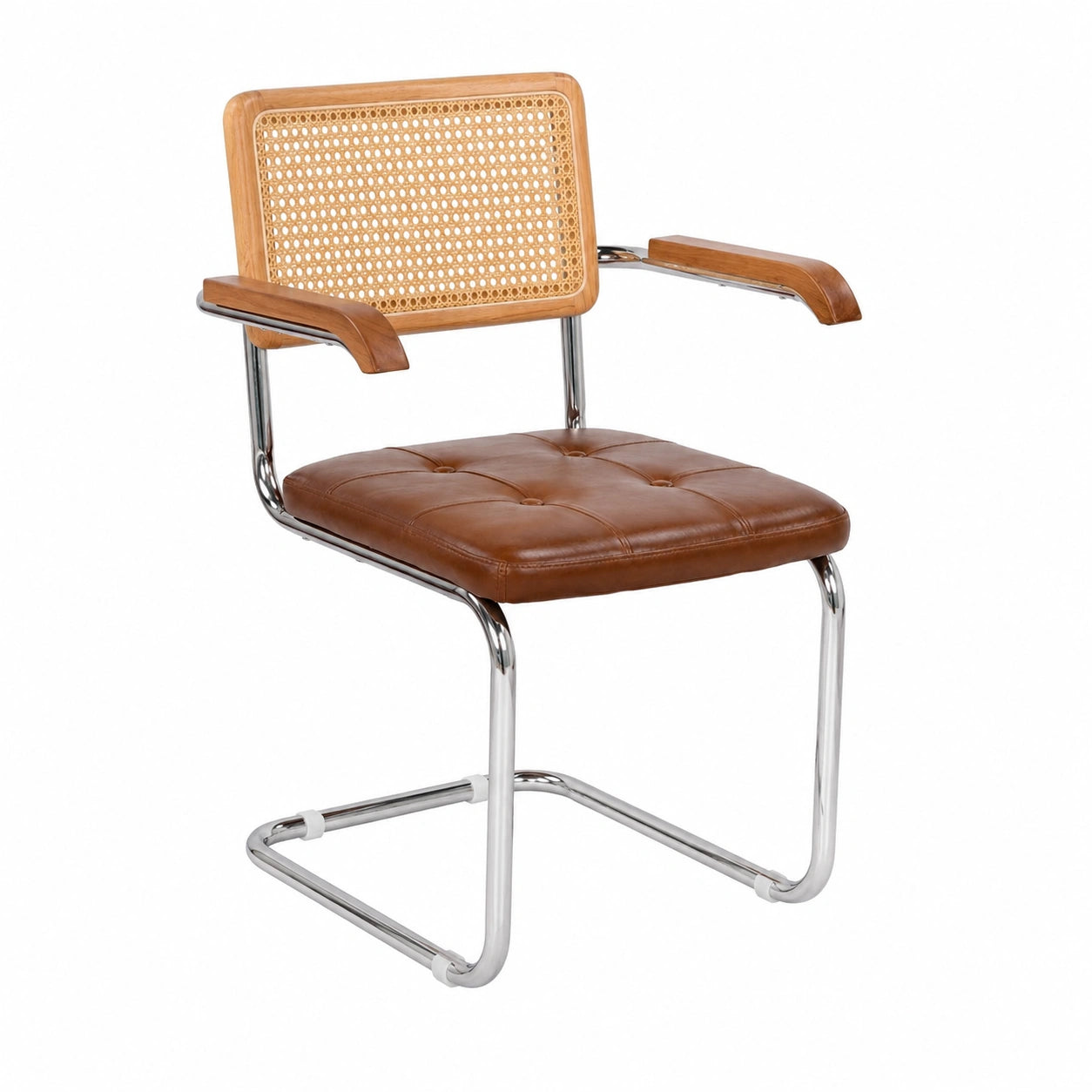 Esszimmerstühle – gepolstert, mit Armlehnen, aus Rattan, Braun, für Esszimmer