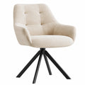 Esszimmerstühle – 2er-Set, drehbar, mit Armlehnen, mit Rückenlehne, Beige, für Esszimmer und Küche