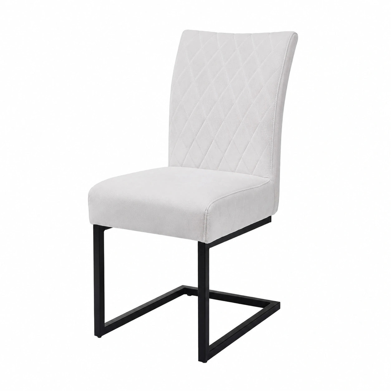 Freischwinger – 2er-Set, aus Samt und Stahl, Creme und Beige
