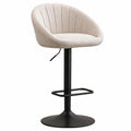 Barhocker – 2er-Set, höhenverstellbar, gepolstert, aus Stoff, Beige, für Küche