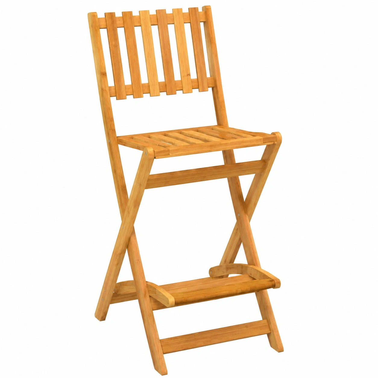 Barhocker – klappbar, aus Massivholz, Braun, für Garten