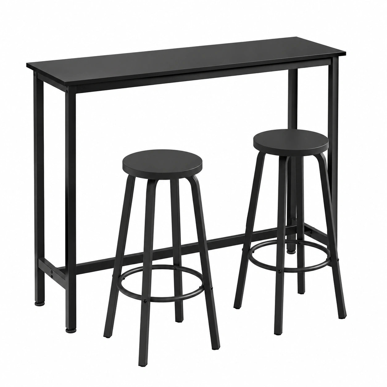 Bartisch – 2er-Set, 120 × 40 × 100 cm, aus Holz, Schwarz, für Küche und Wohnzimmer