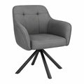 Esszimmerstühle – 2er-Set, drehbar, gepolstert, mit Armlehnen, aus Samt, Dunkelgrau, für Esszimmer, Küche und Wohnzimmer
