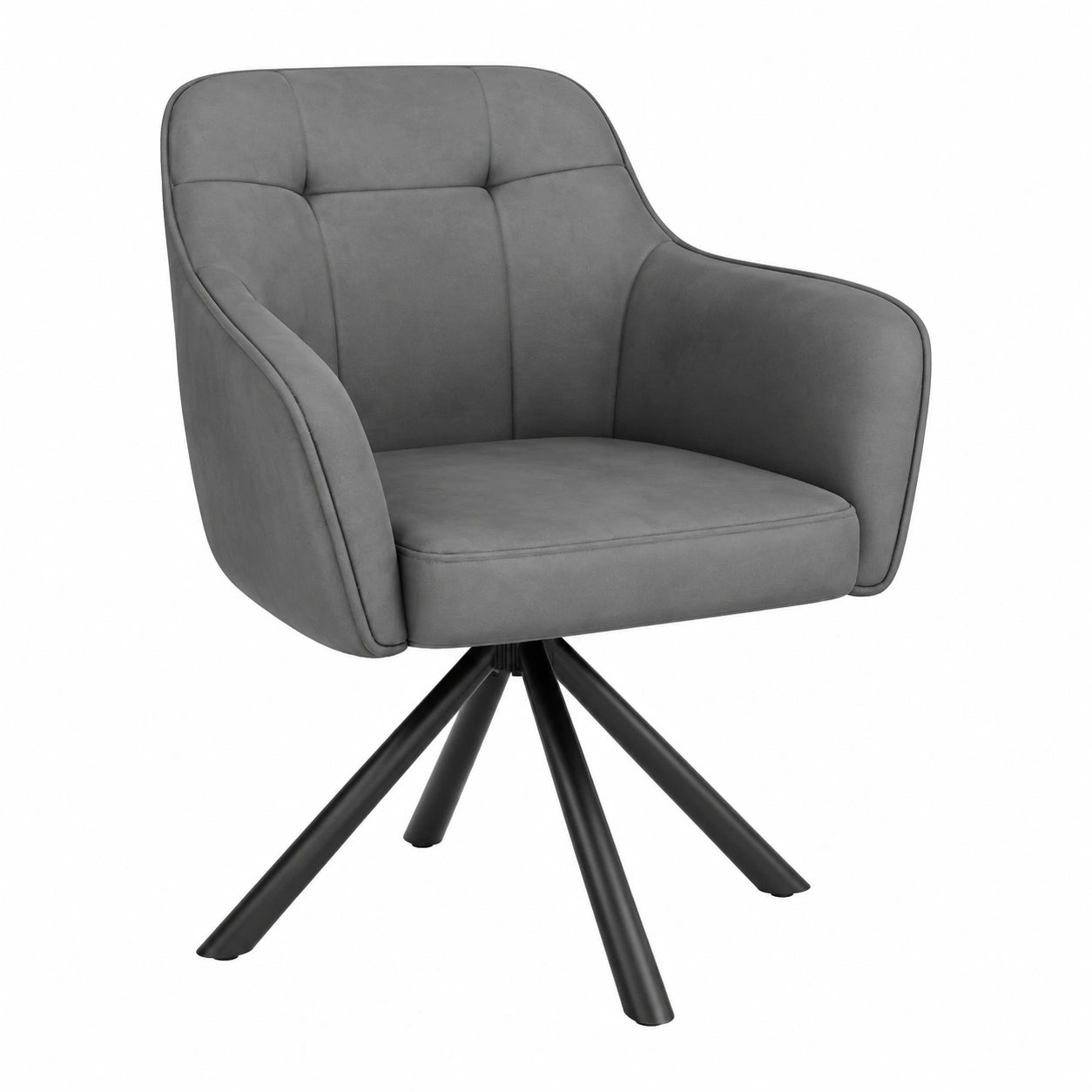 Esszimmerstühle – 2er-Set, drehbar, gepolstert, mit Armlehnen, aus Samt, Dunkelgrau, für Esszimmer, Küche und Wohnzimmer