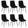 Esszimmerstühle – 6er-Set, gepolstert, mit Rückenlehne, Schwarz, für Esszimmer, Küche und Wohnzimmer