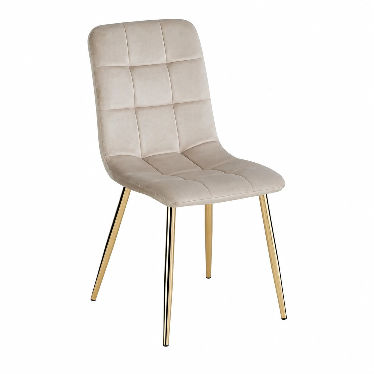 Esszimmerstühle – 6er-Set, gepolstert, aus Samt, Grau und Gold, für Wohnzimmer