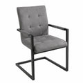Schwingstuhl – 55 cm, mit Armlehnen, aus Stoff, Grau und Schwarz, für Esszimmer