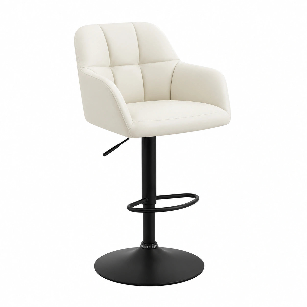 Barhocker – 2er-Set, drehbar, höhenverstellbar, mit Armlehnen, aus Samt, Beige, für Küche