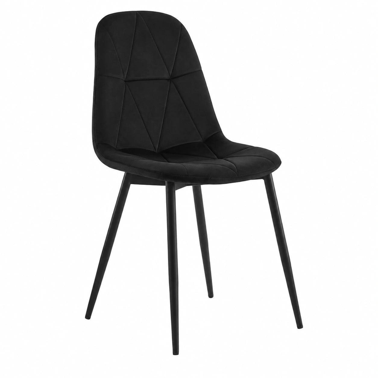 Esszimmerstühle – 4er-Set, gepolstert, mit Rückenlehne, aus Metall, Schwarz, für Esszimmer, Küche und Wohnzimmer