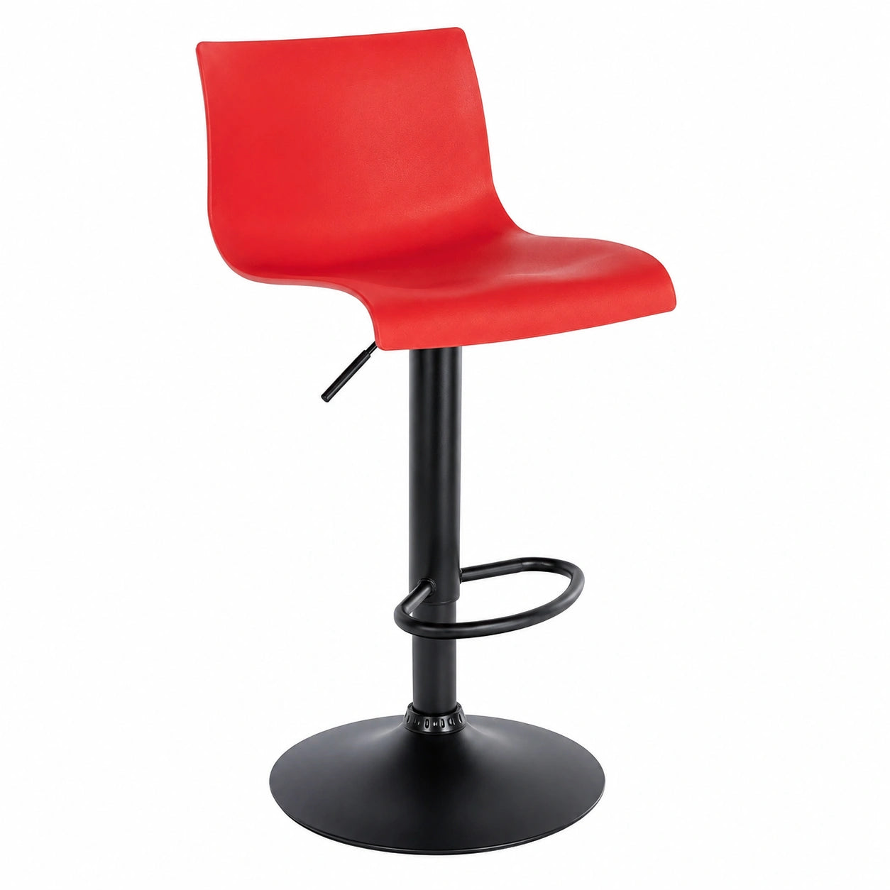 Barhocker – 2er-Set, höhenverstellbar, aus Stoff und Kunststoff, Rot