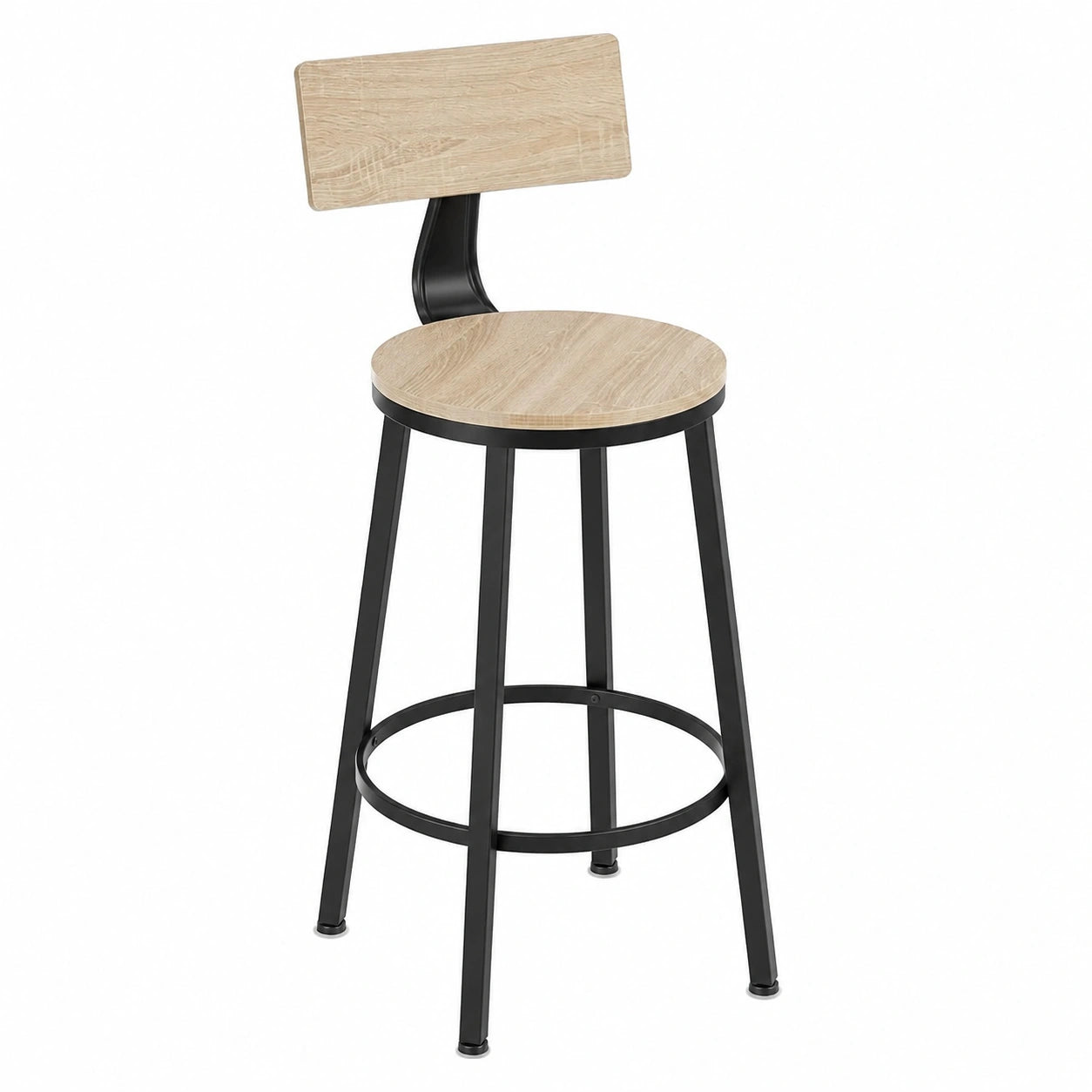 Barhocker – 4er-Set, Industriestil, aus Eichenholz und Metall