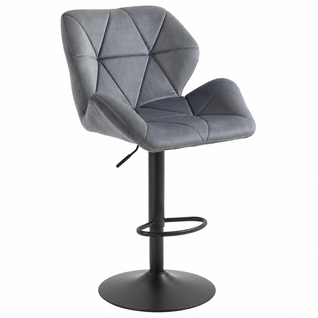 Barhocker – 2er-Set, drehbar, höhenverstellbar, gepolstert, Grau, für Esszimmer, Küche und Wohnzimmer