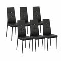 Stühle – 6er-Set, moderner Stil, gepolstert, aus Kunstleder, Schwarz, für Wohnzimmer