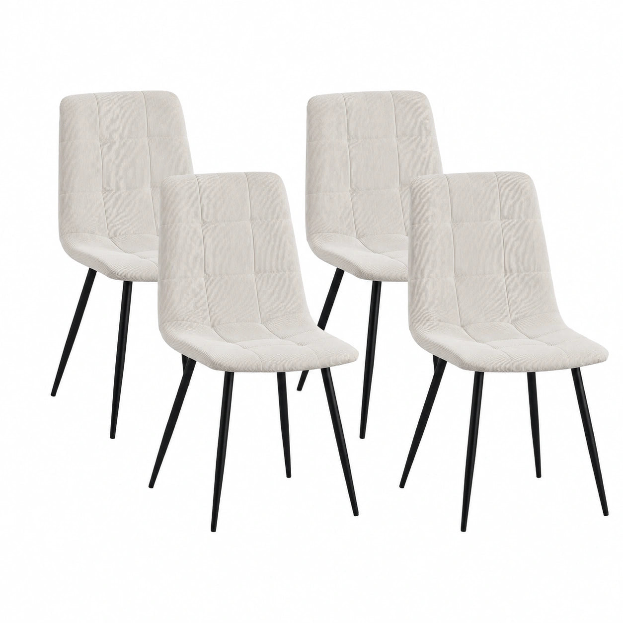 Esszimmerstuhl – 4er-Set, moderner Stil, gepolstert, Beige, für Esszimmer