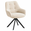 Esszimmerstühle – 6er-Set, drehbar, mit Rückenlehne, Beige, für Esszimmer, Küche und Büro