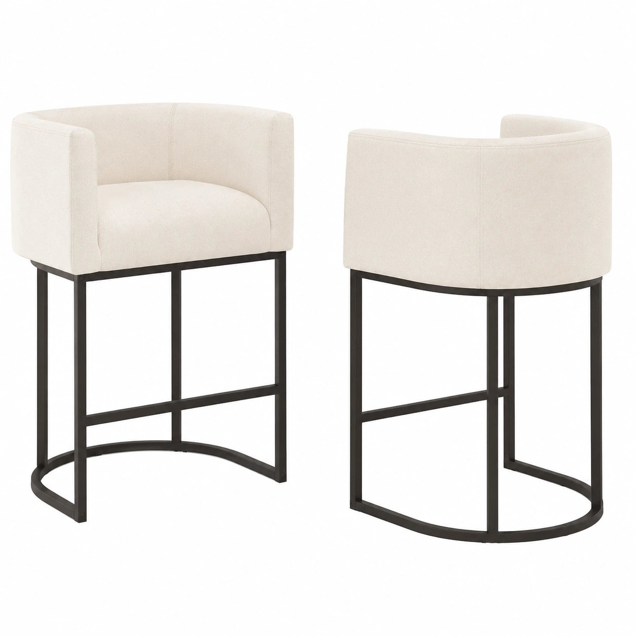Barhocker – 2er-Set, 69 cm, moderner Stil, mit Armlehnen, aus Leinen und Metall, für Küche