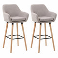 Barhocker – 2er-Set, gepolstert, aus Holz, Taupe