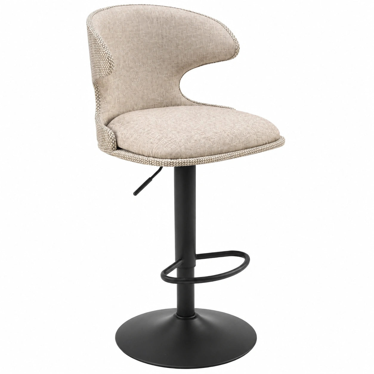Barhocker – 2er-Set, drehbar, wasserdicht, aus Stoff, Beige