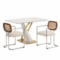 Esszimmerstühle – 2er-Set, gepolstert, mit Rückenlehne, aus Rattan, für Esszimmer, Küche und Wohnzimmer